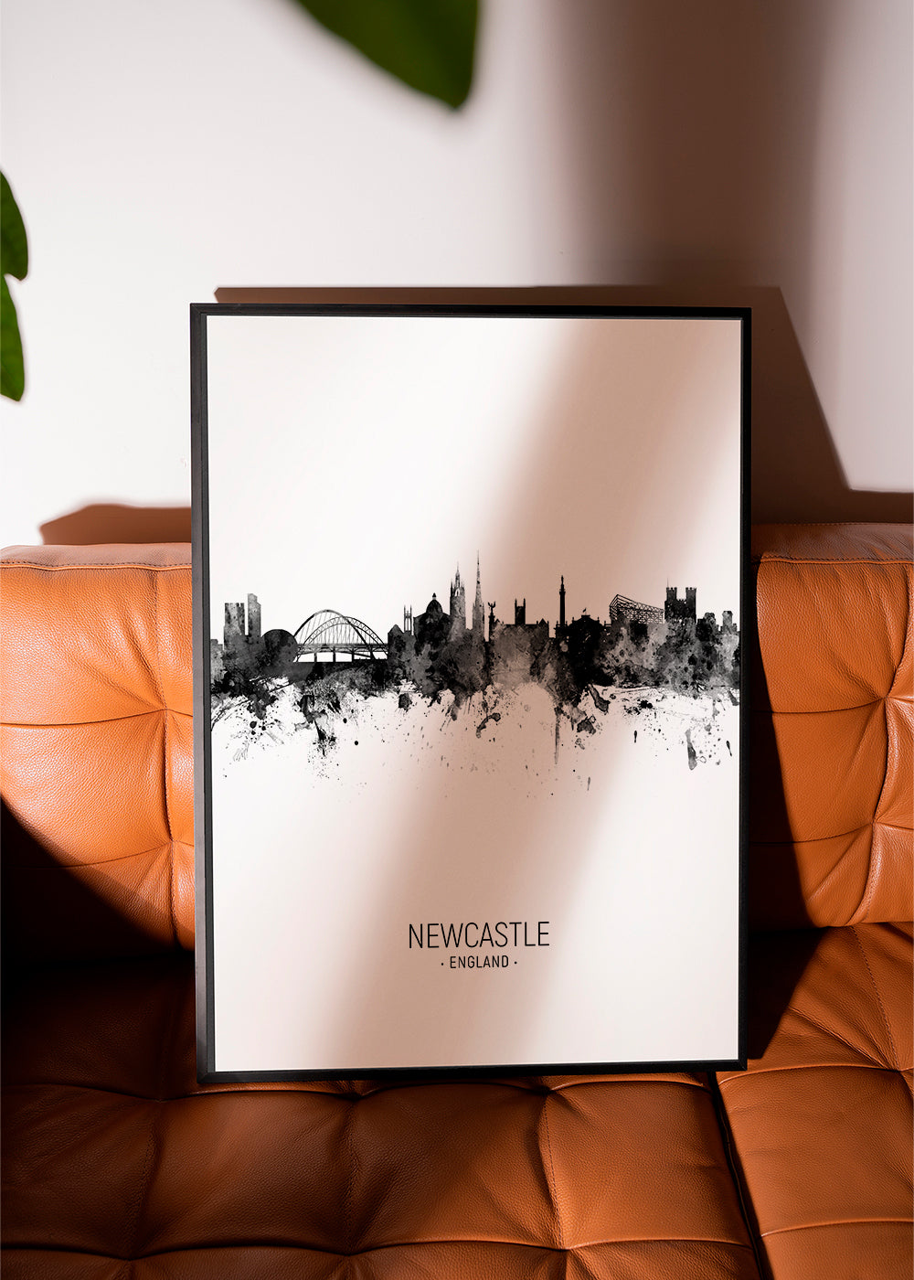 Newcastle skyline noir et blanc