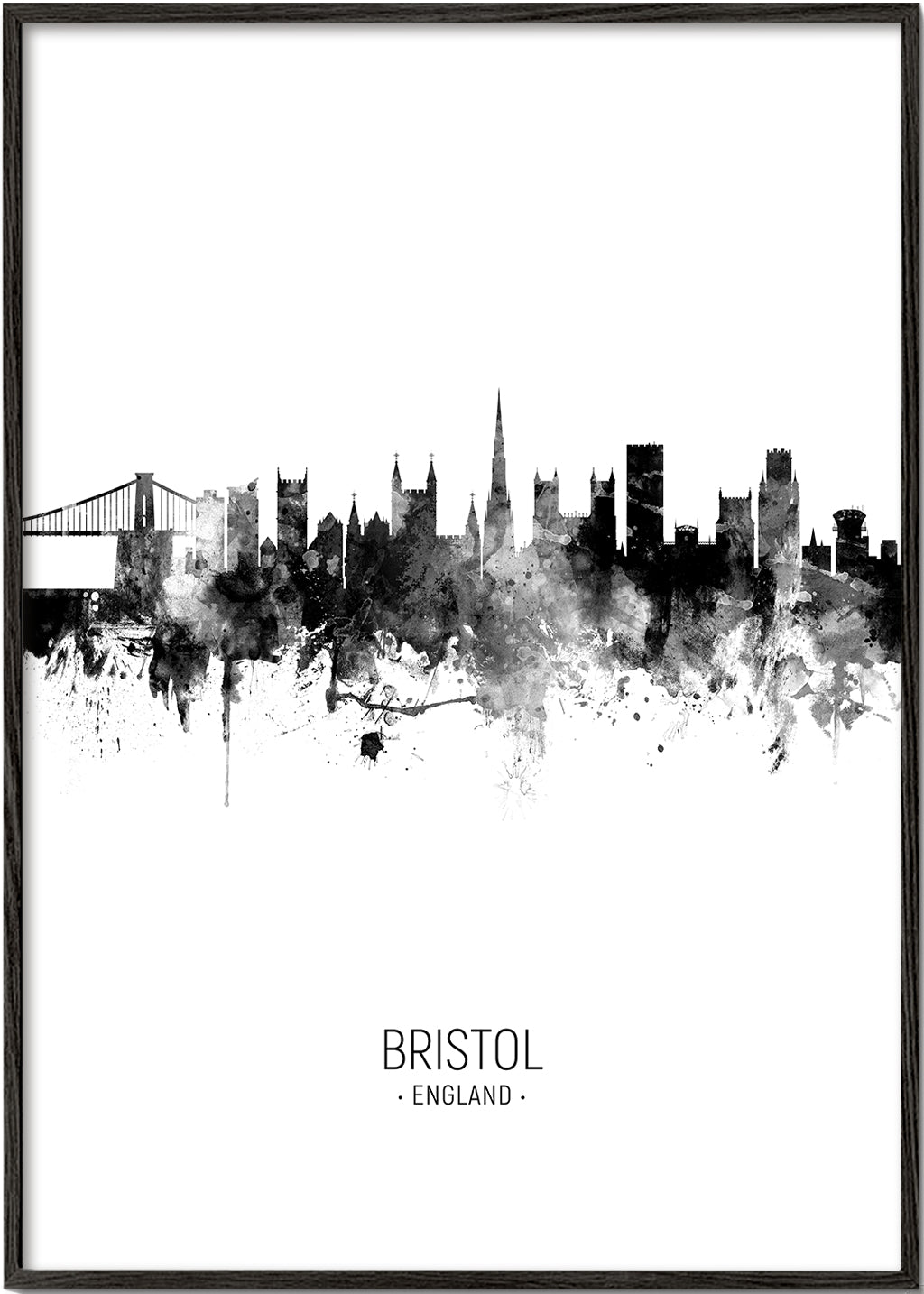 Bristol skyline noir et blanc