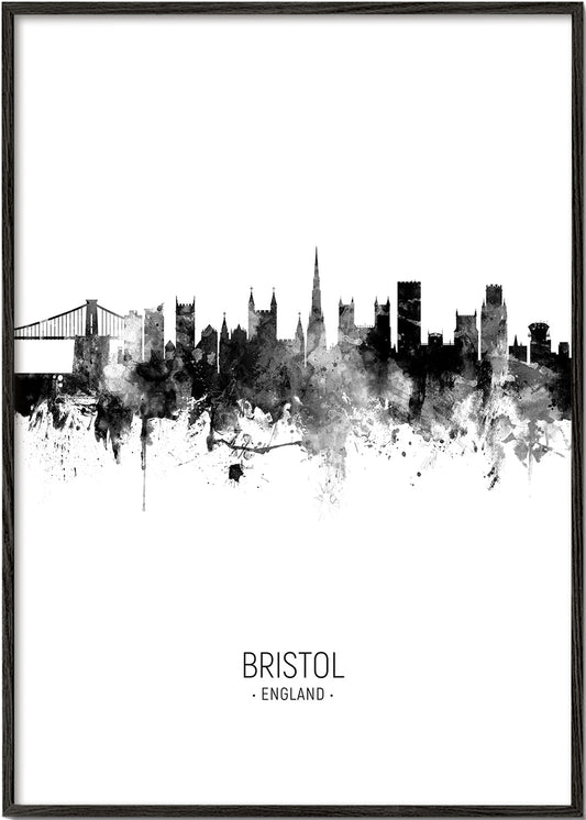 Bristol skyline noir et blanc