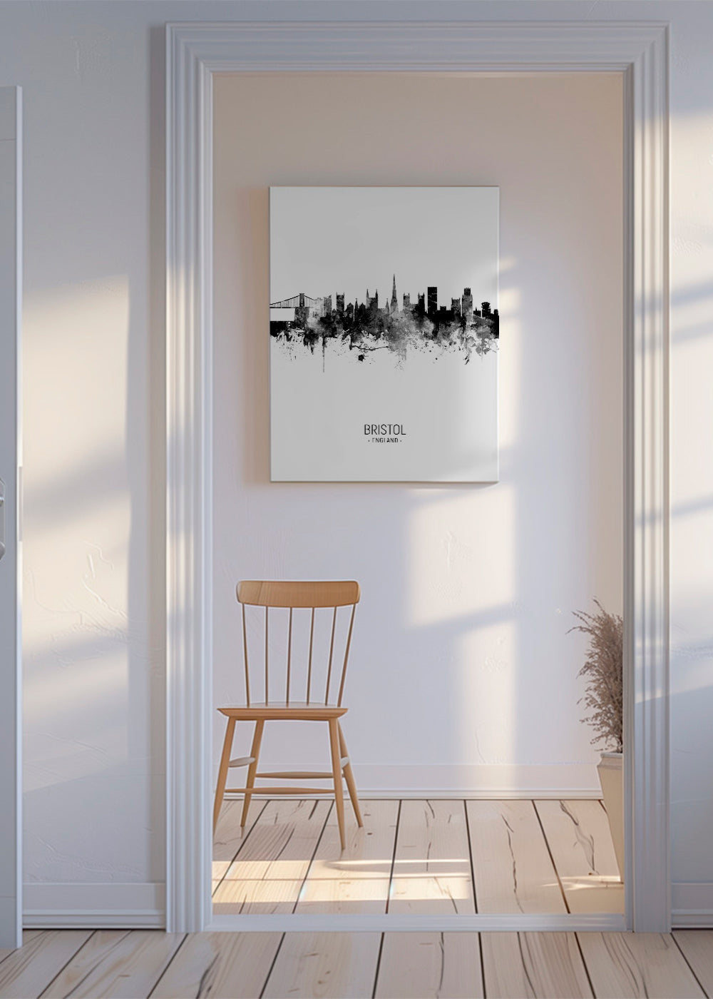 Bristol skyline noir et blanc