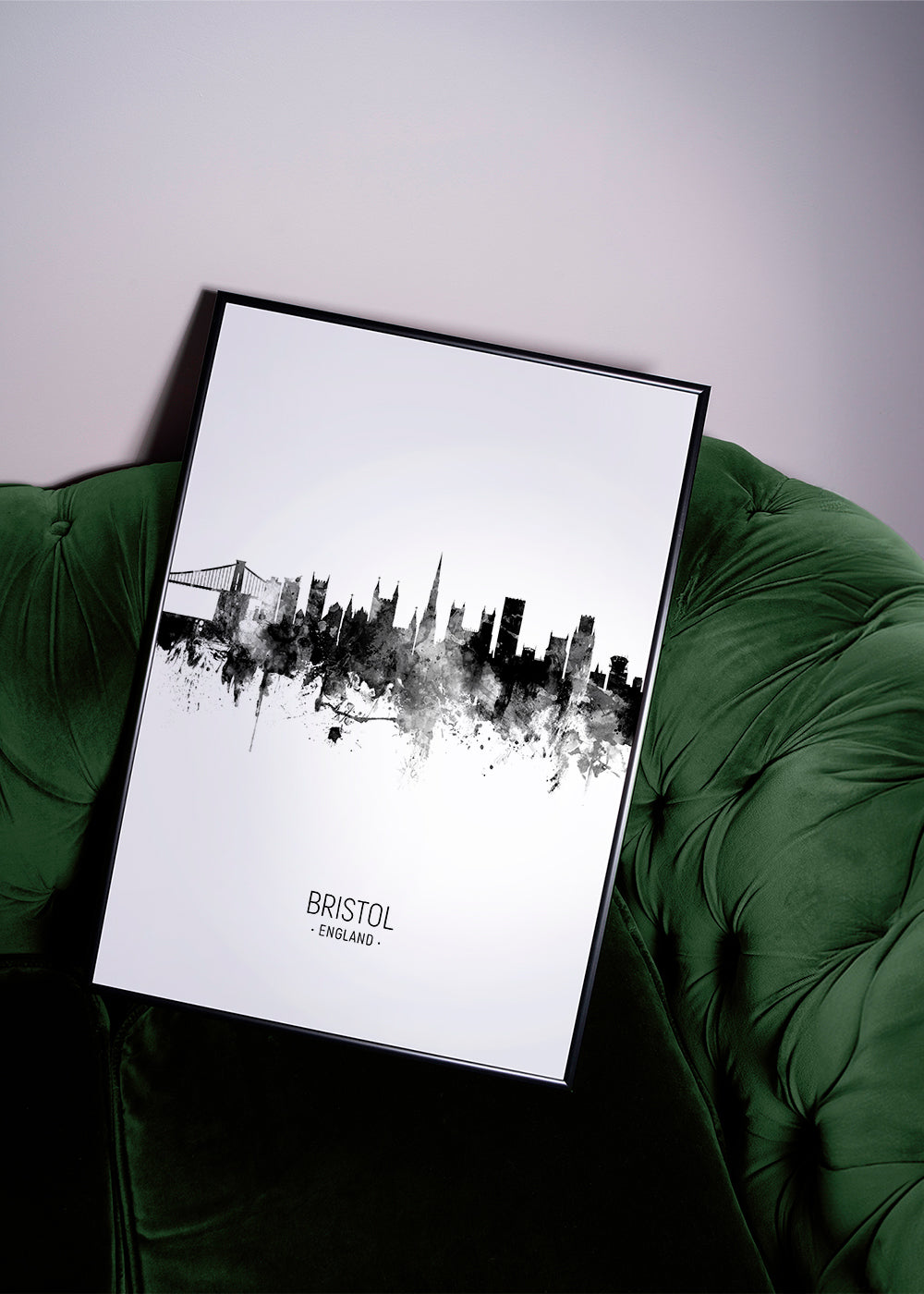 Bristol skyline noir et blanc