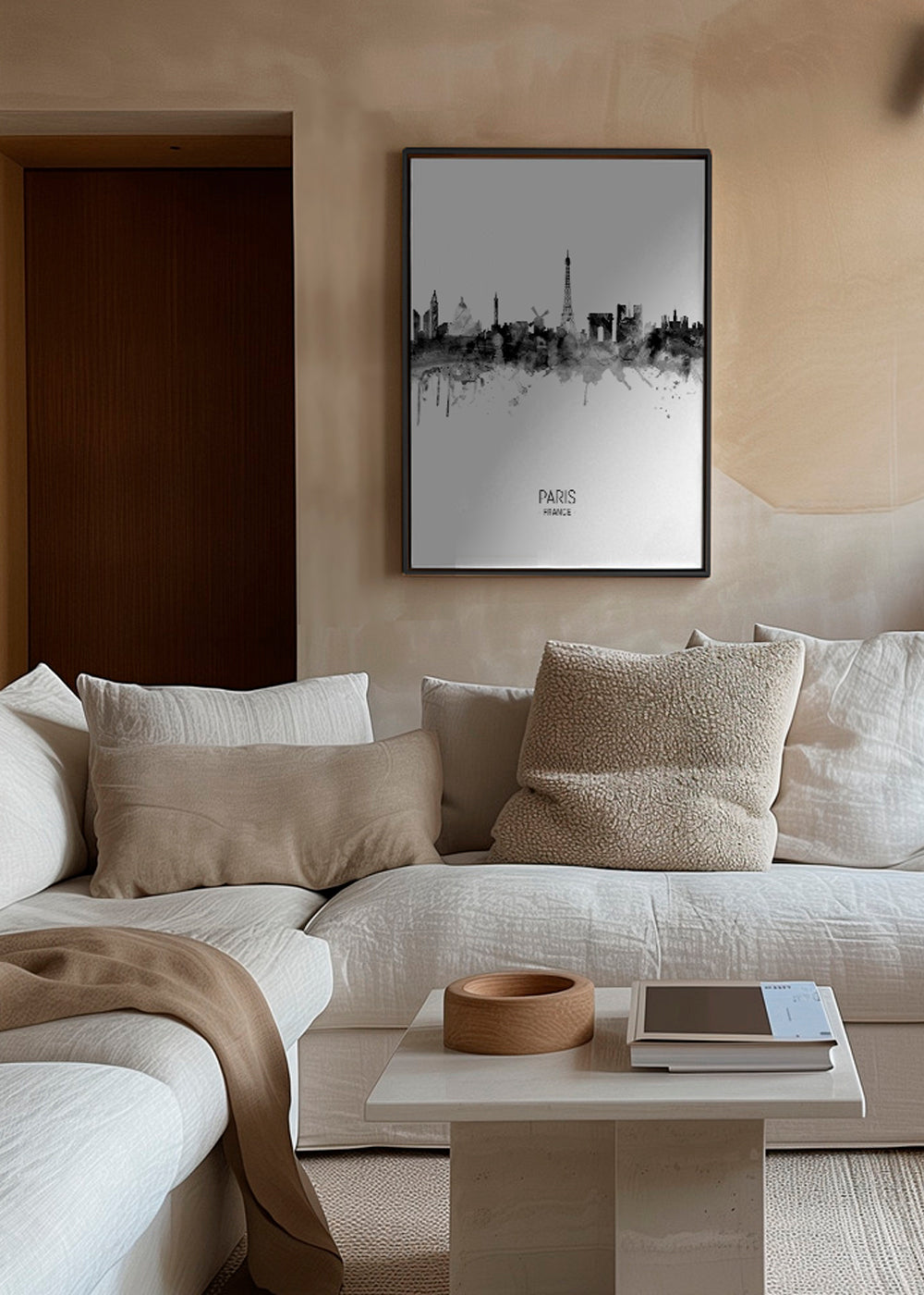 Paris skyline noir et blanc