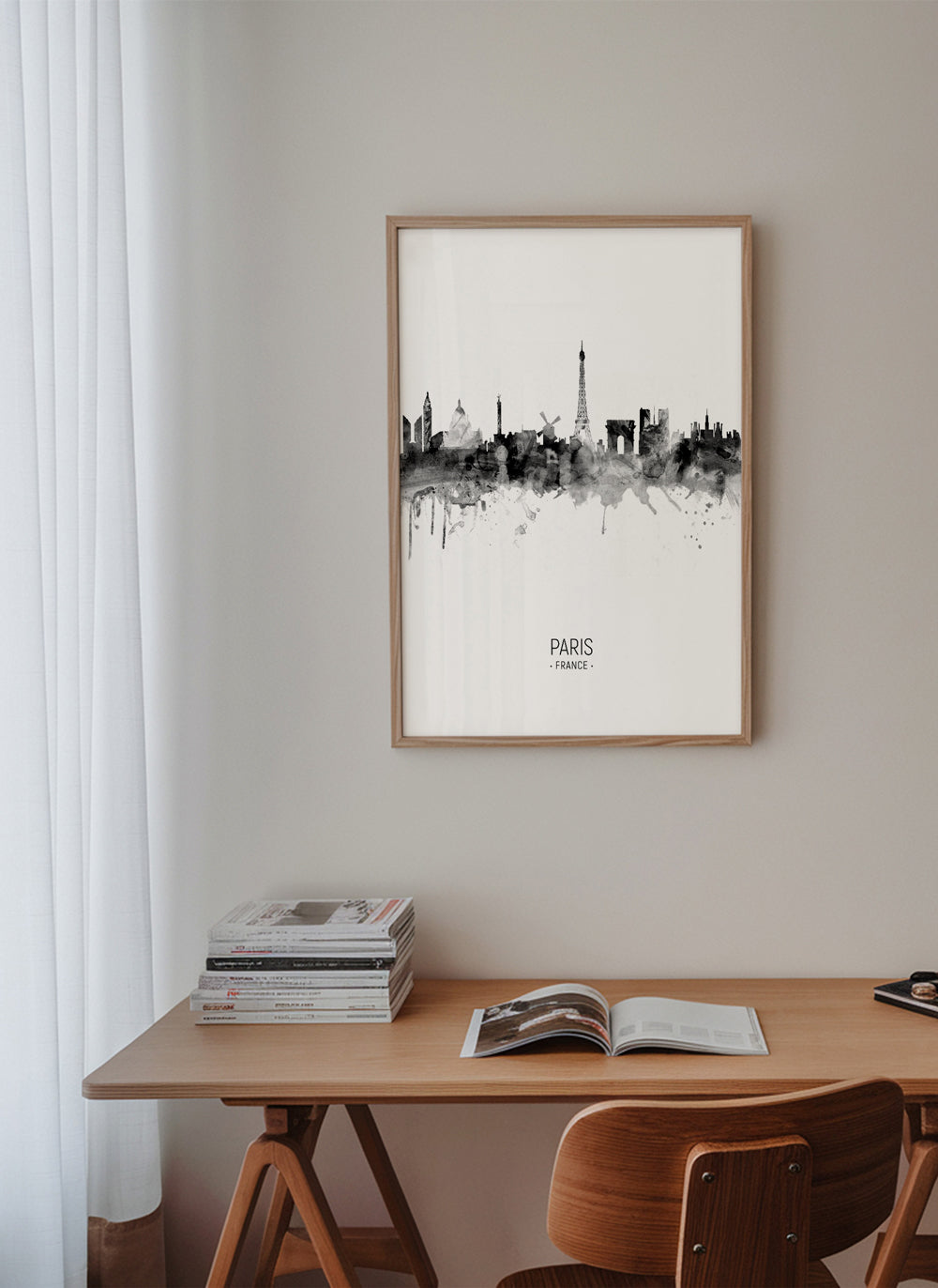 Paris skyline noir et blanc