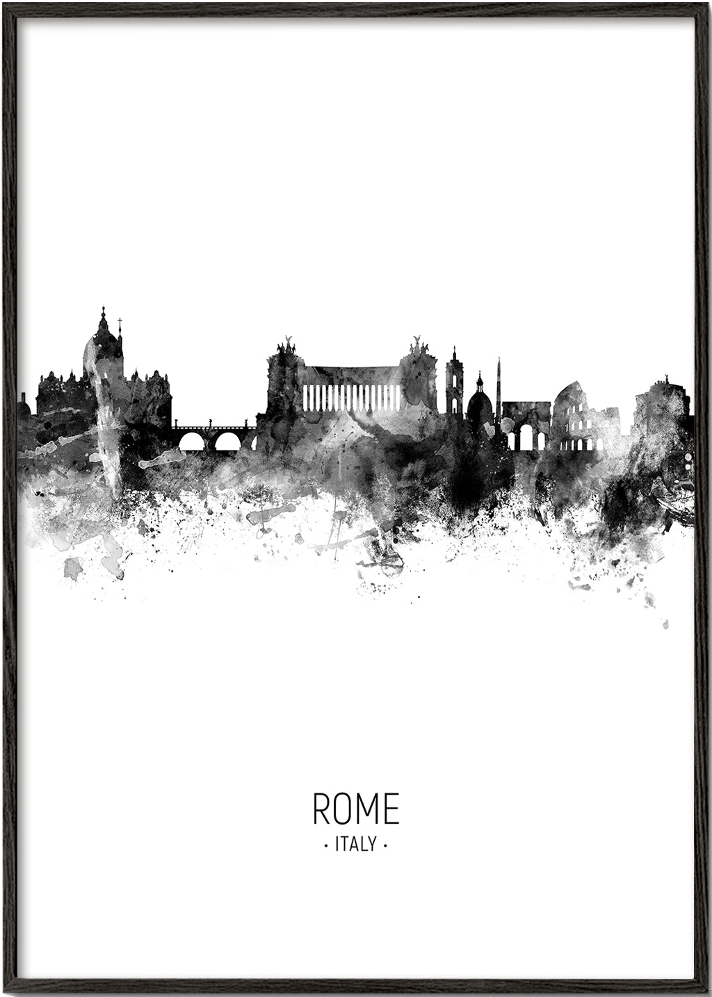 Rome skyline noir et blanc