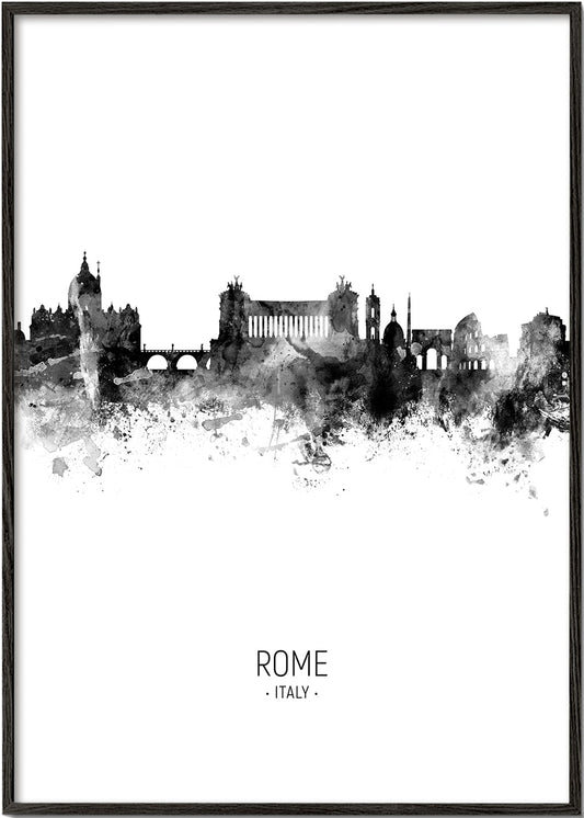 Rome skyline noir et blanc