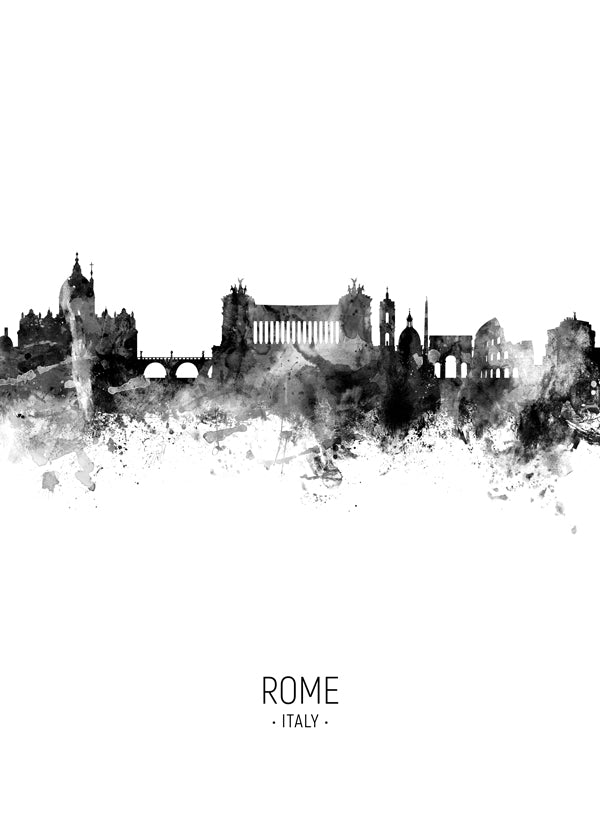 Rome skyline noir et blanc