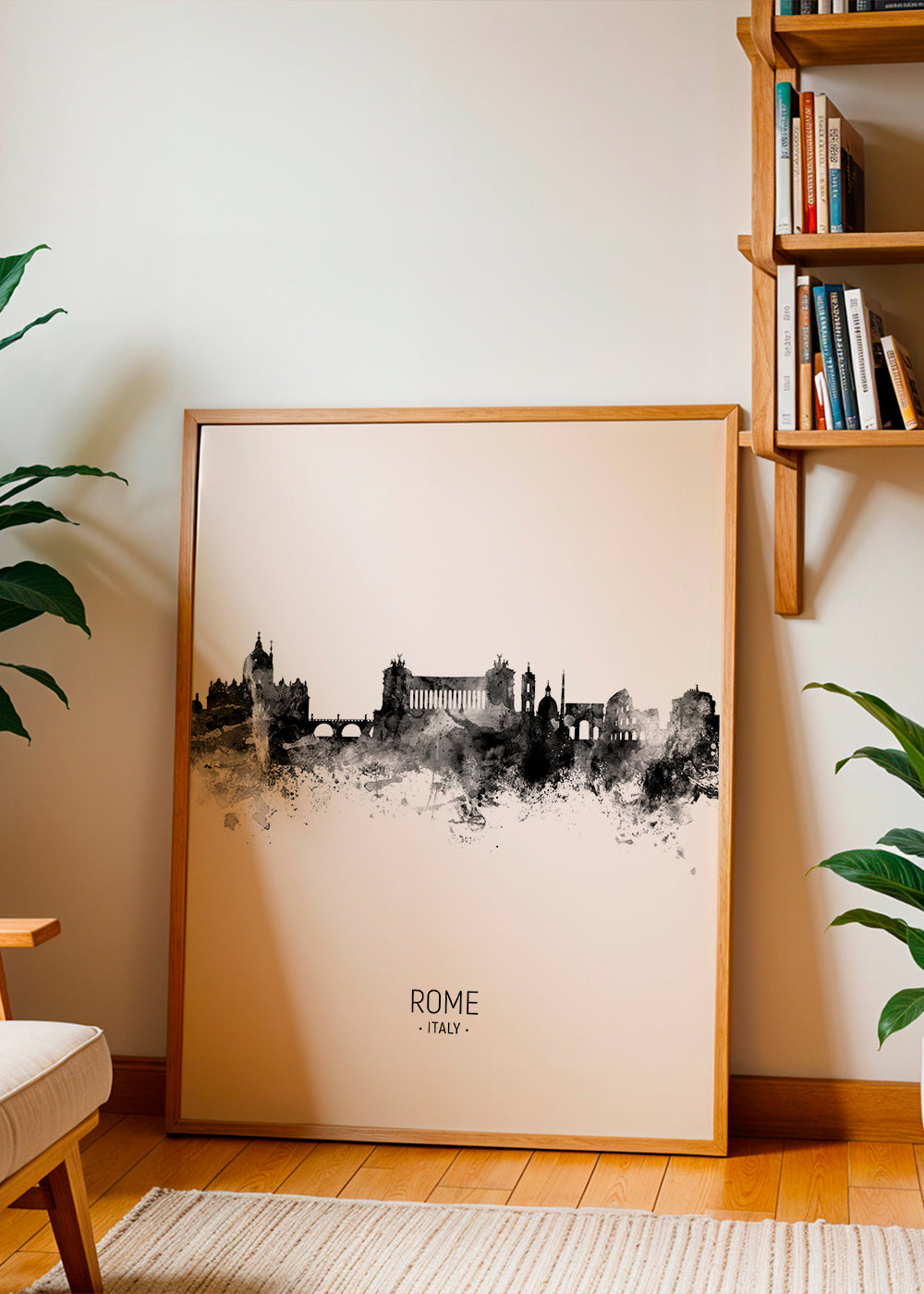 Rome skyline noir et blanc