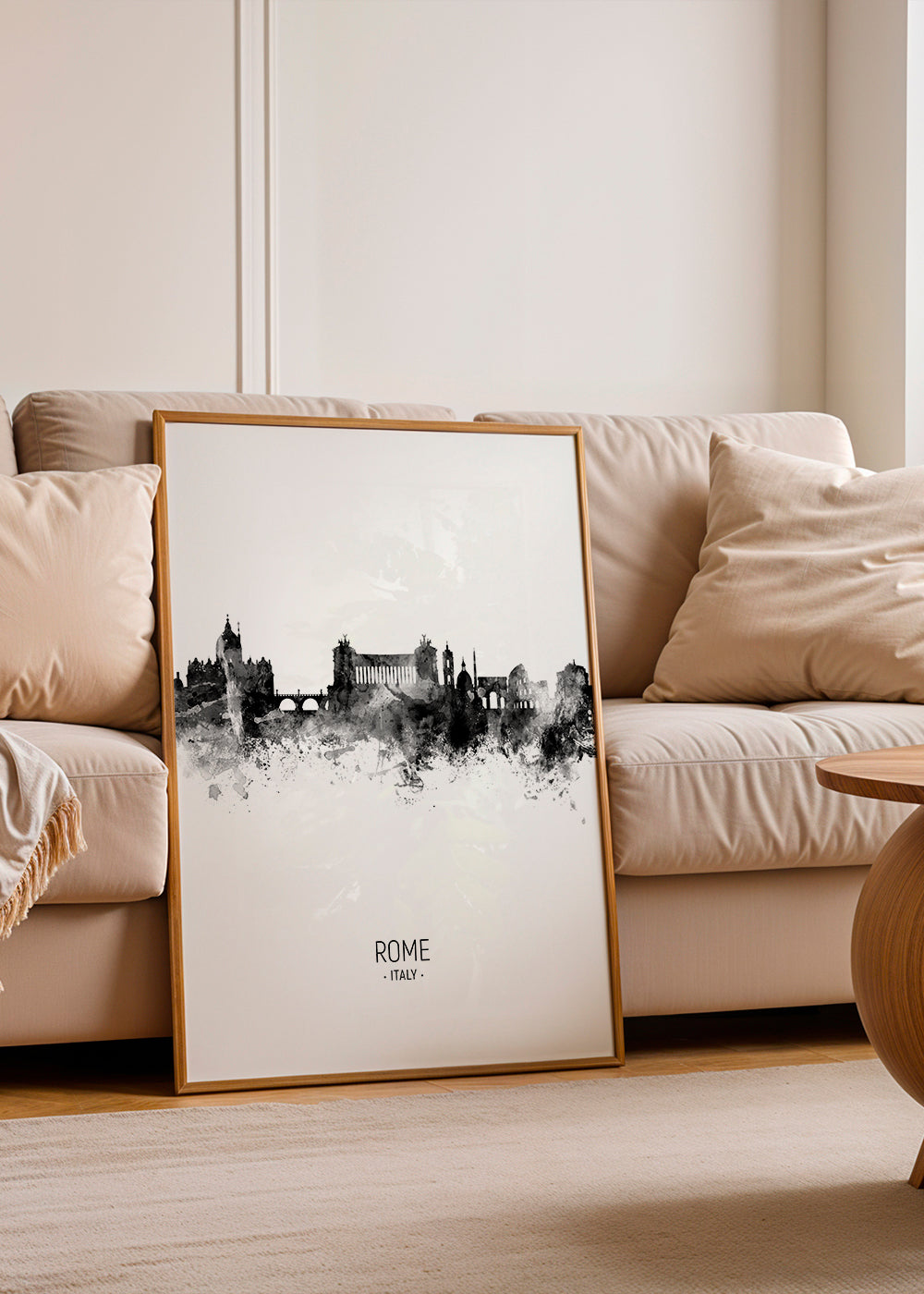 Rome skyline noir et blanc