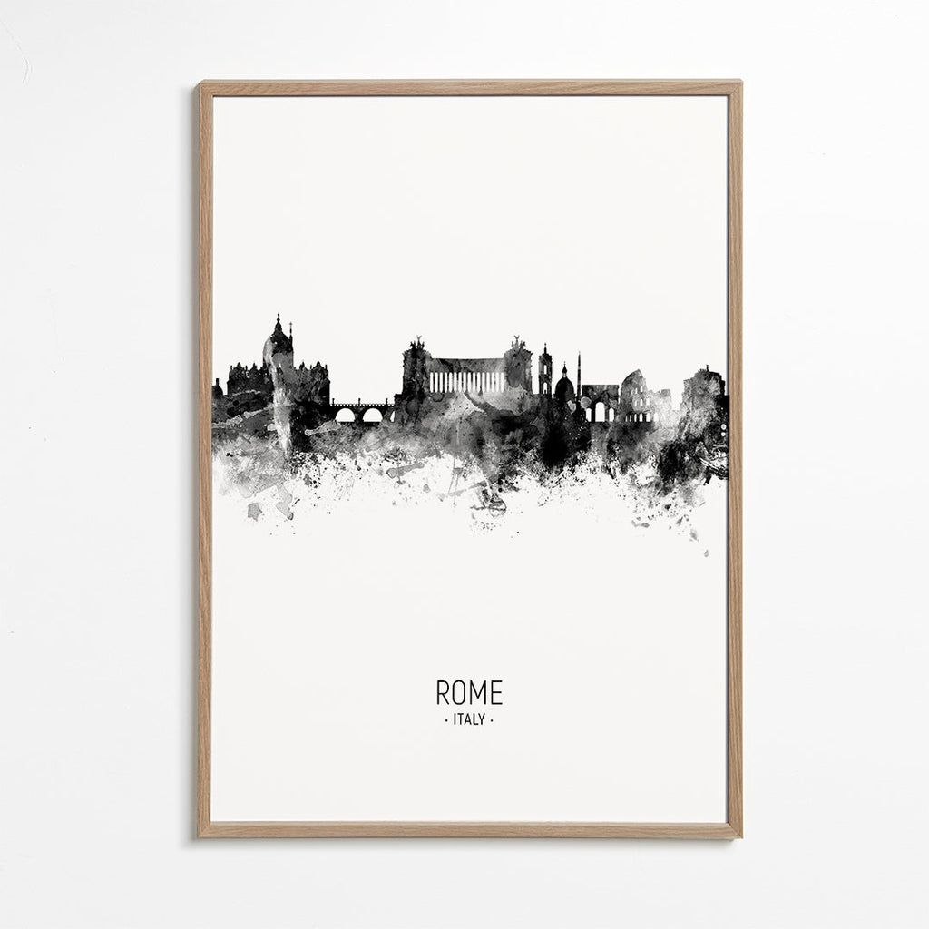 Rome skyline noir et blanc