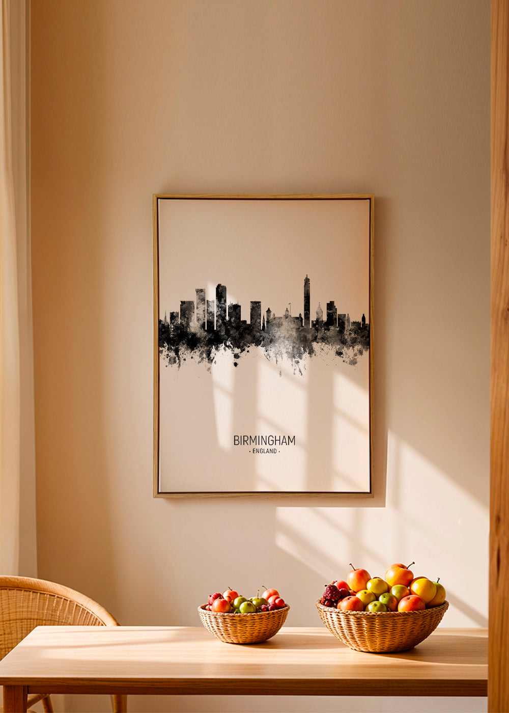 Birmingham skyline noir et blanc