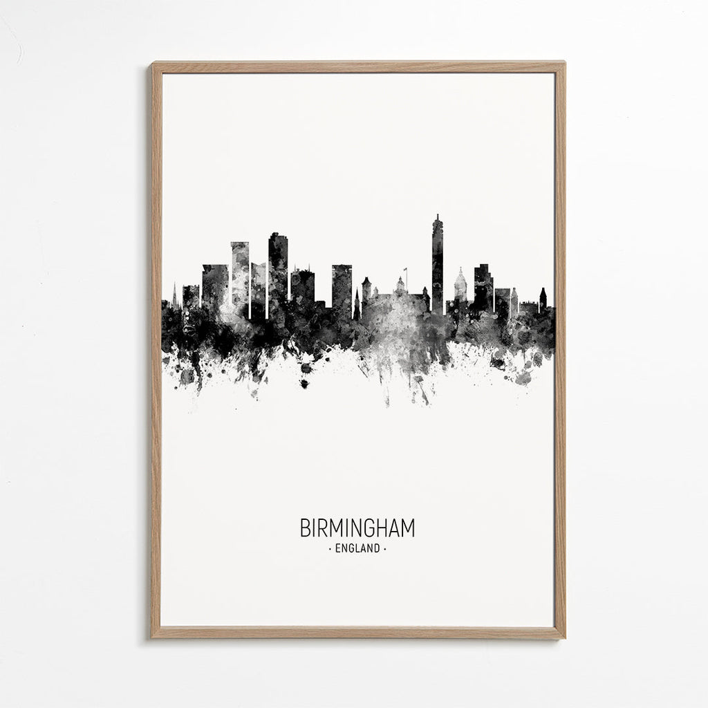 Birmingham skyline noir et blanc