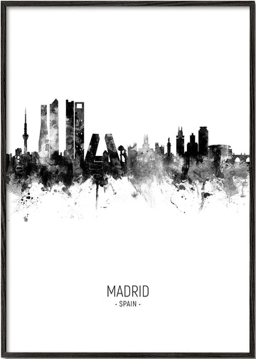 Madrid skyline noir et blanc