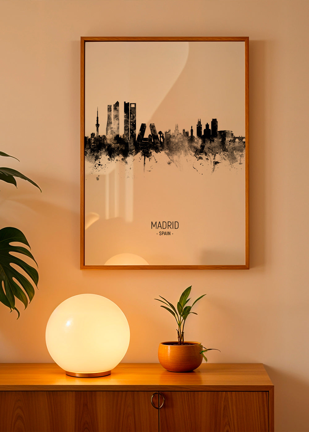 Madrid skyline noir et blanc