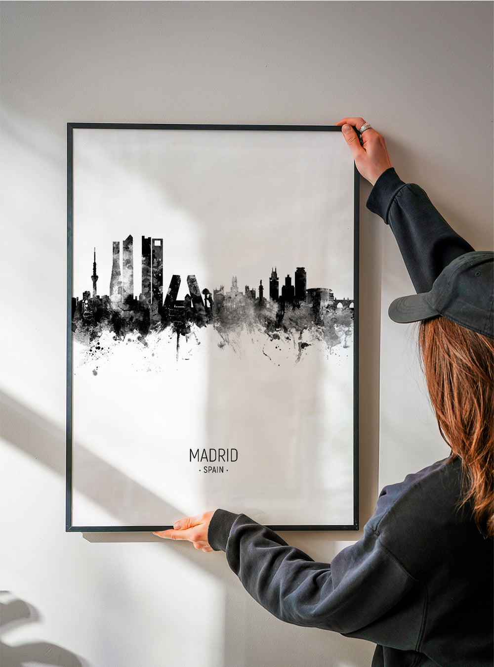 Madrid skyline noir et blanc