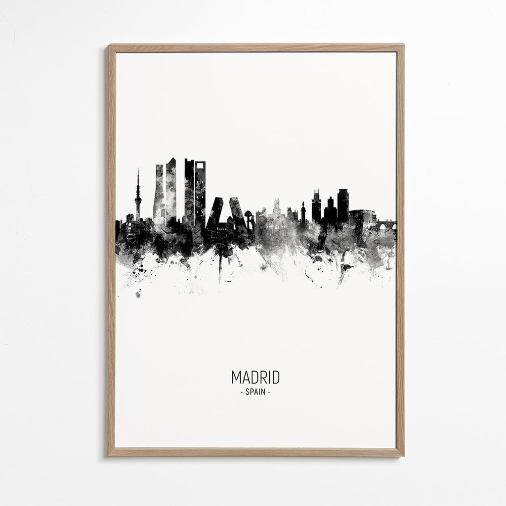 Madrid skyline noir et blanc