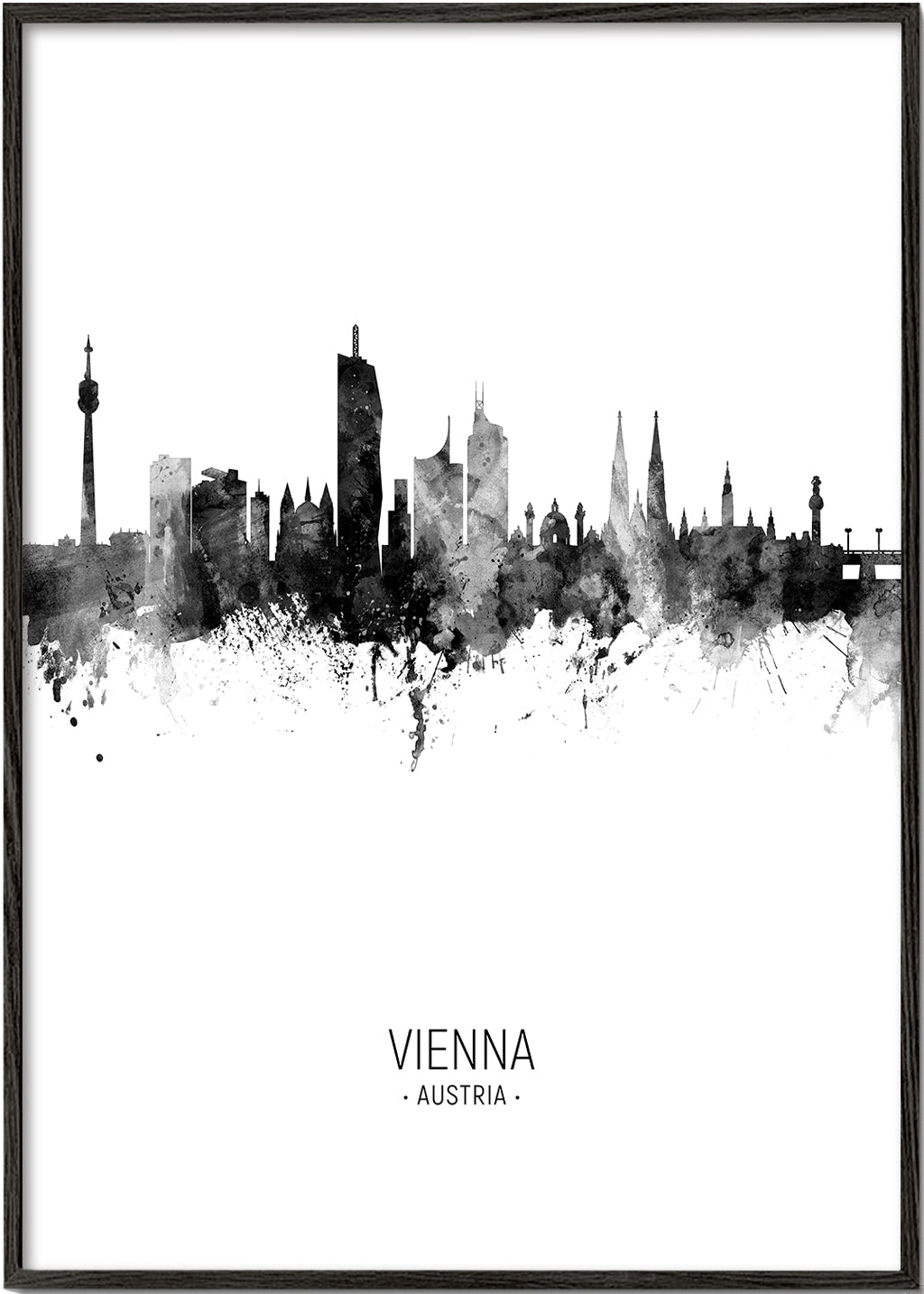 Vienna skyline noir et blanc