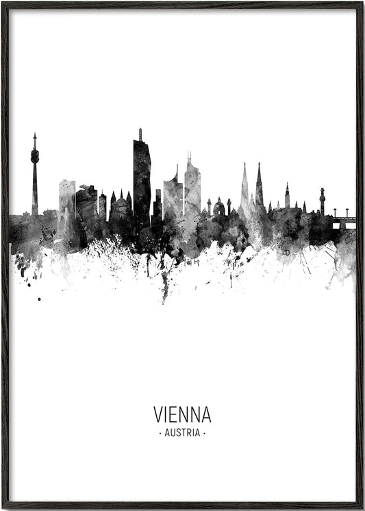 Vienna skyline noir et blanc