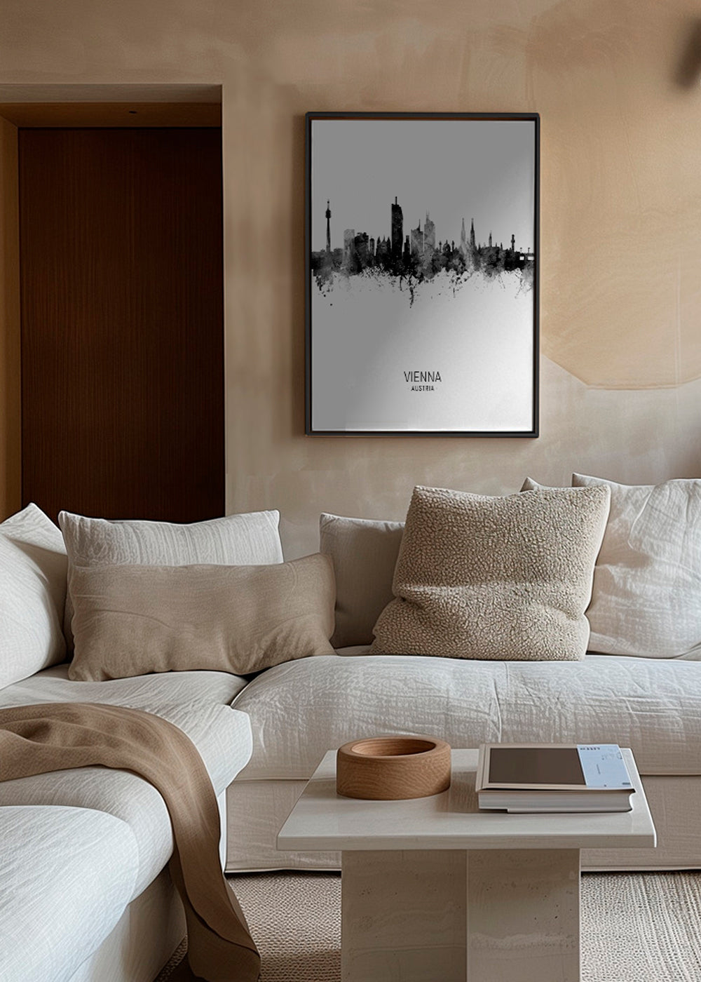 Vienna skyline noir et blanc