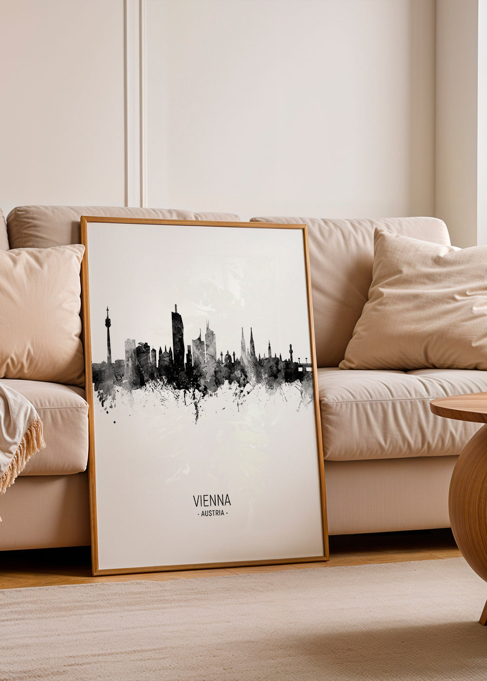 Vienna skyline noir et blanc