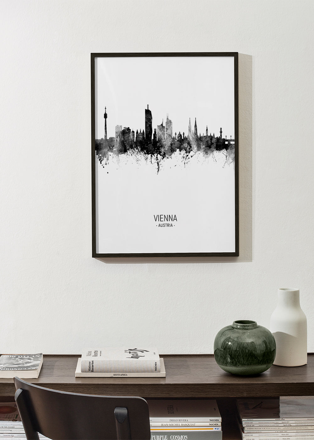 Vienna skyline noir et blanc