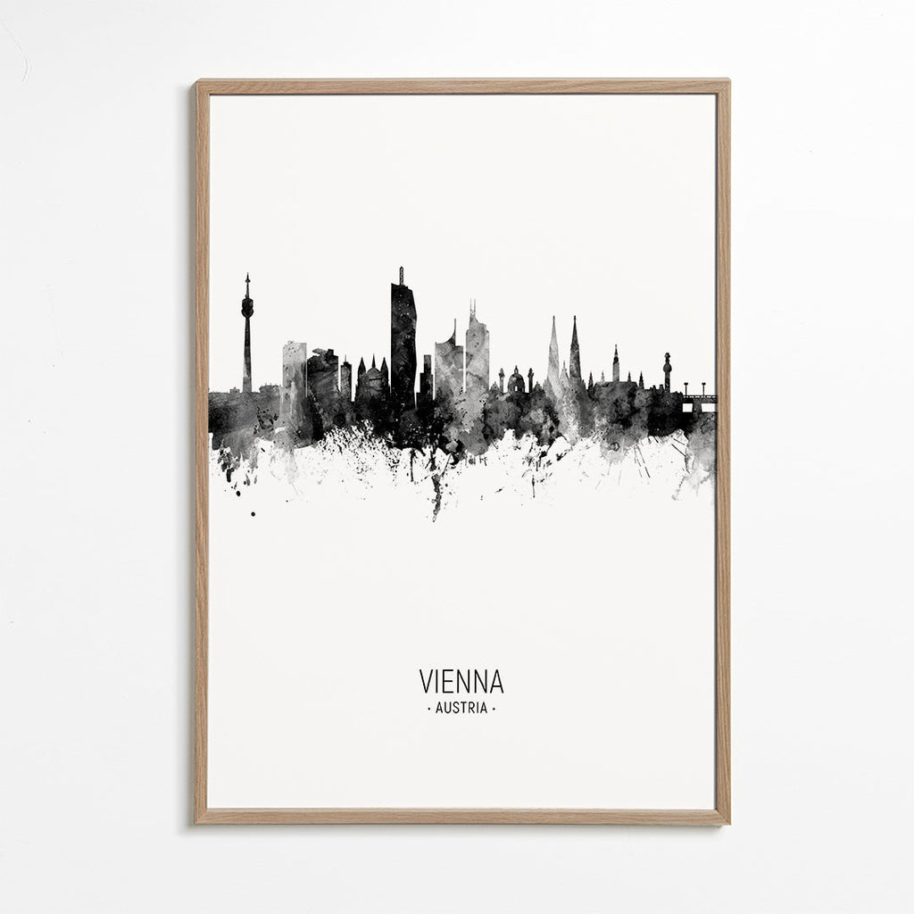 Vienna skyline noir et blanc