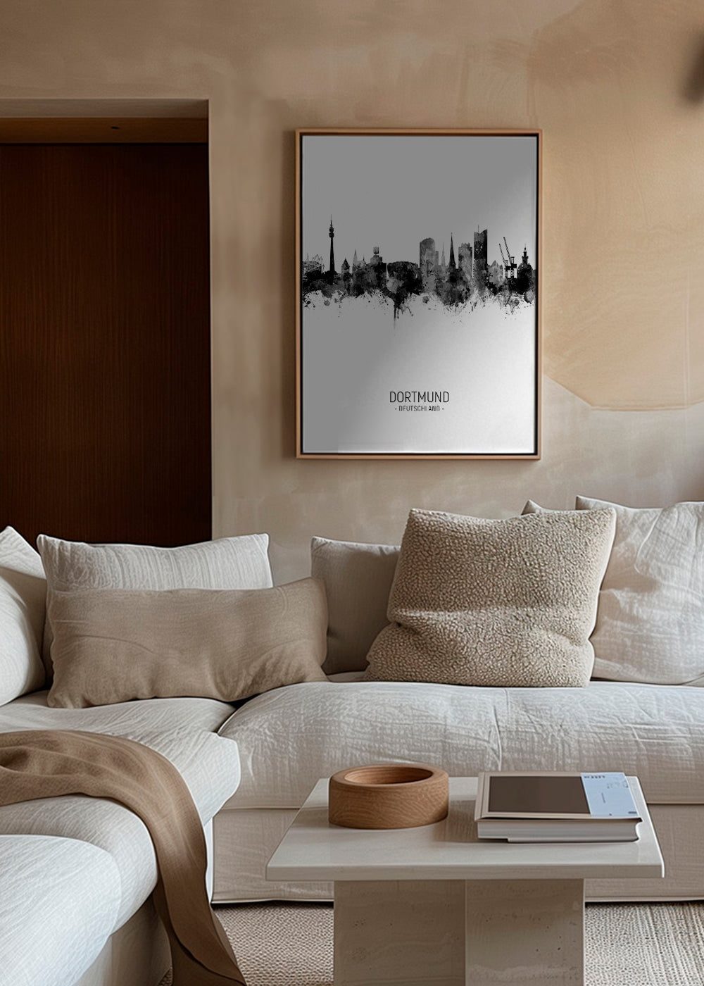 Dortmund skyline noir et blanc