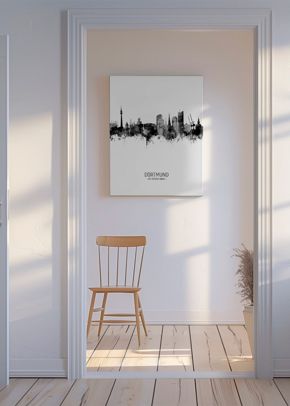 Dortmund skyline noir et blanc