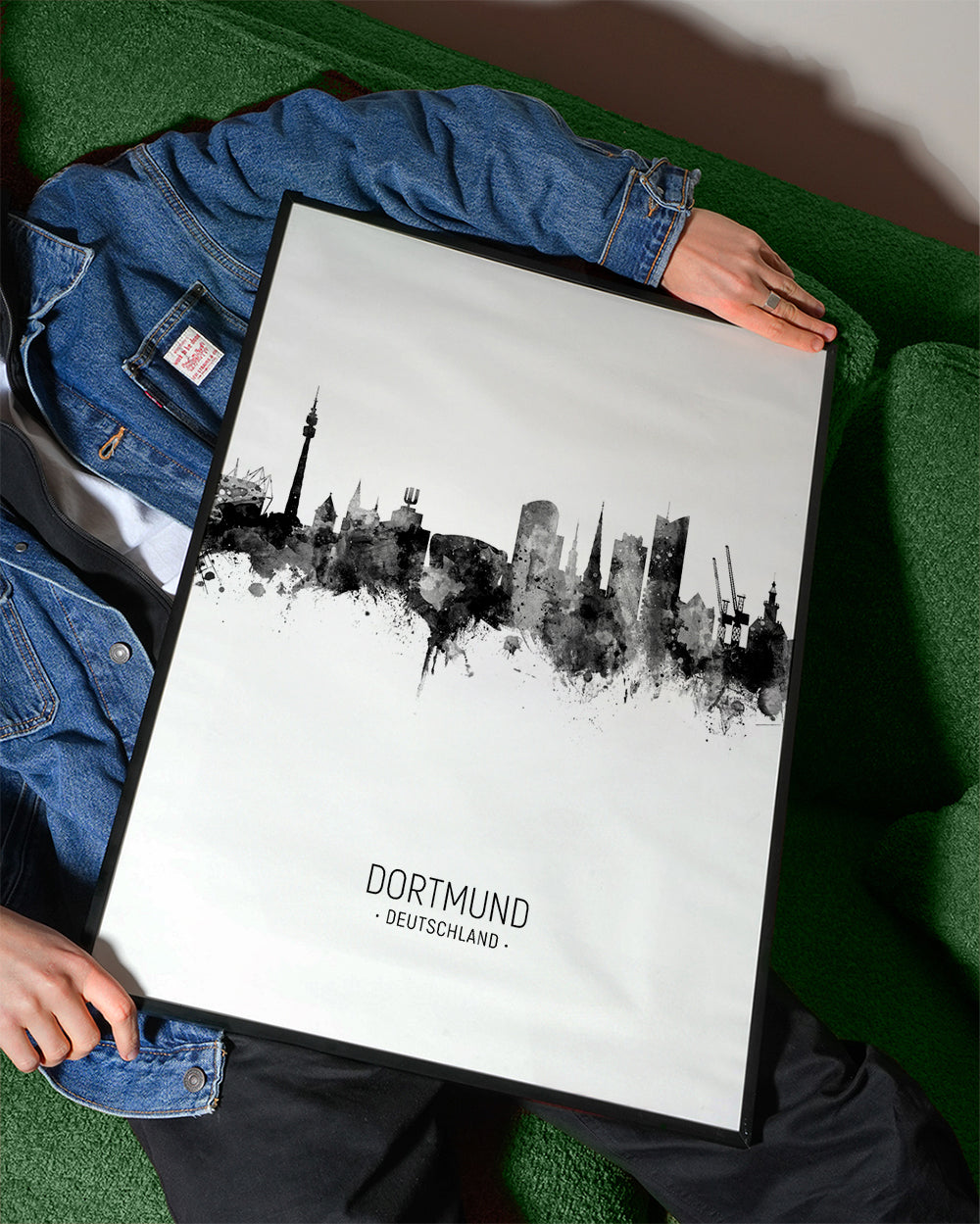 Dortmund skyline noir et blanc
