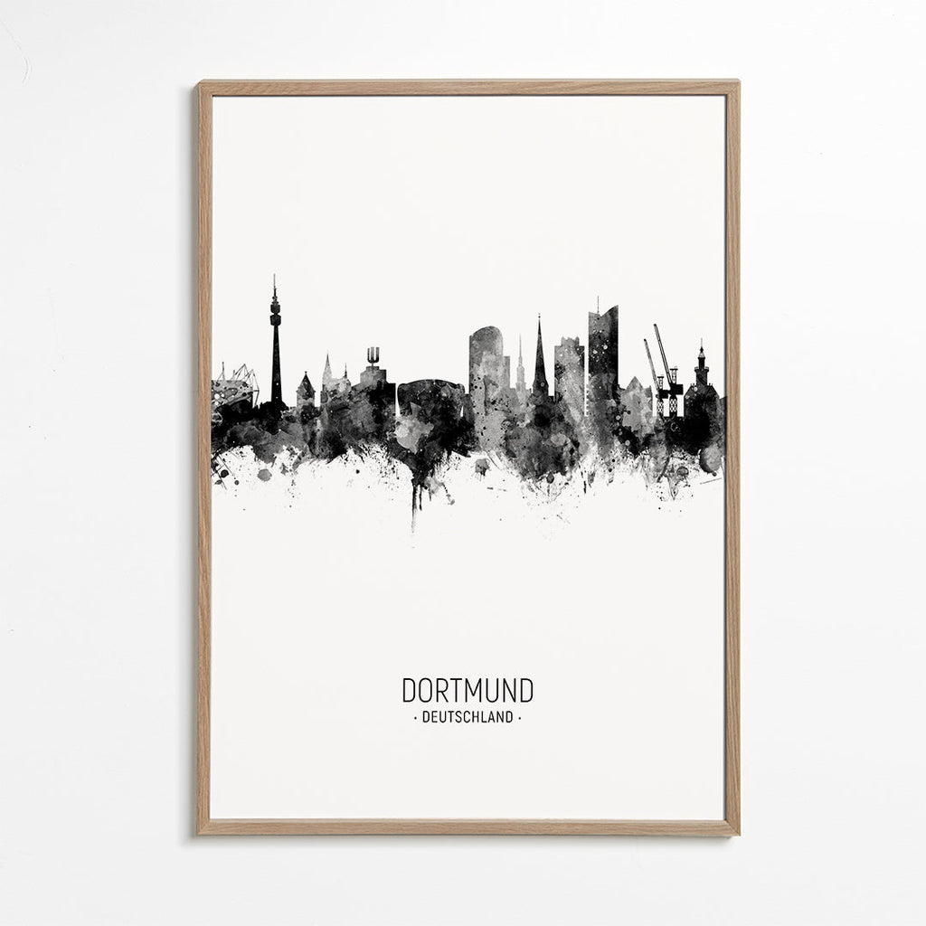 Dortmund skyline noir et blanc
