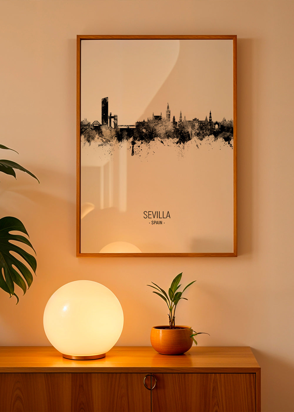 Sevilla skyline noir et blanc