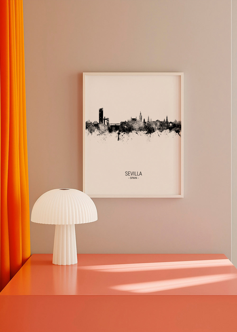 Sevilla skyline noir et blanc