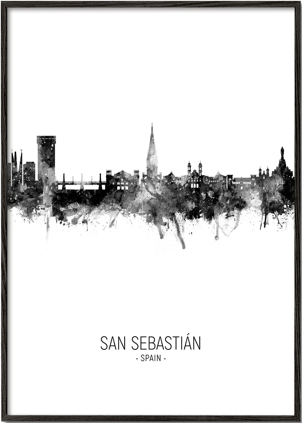 San Sebastián skyline noir et blanc