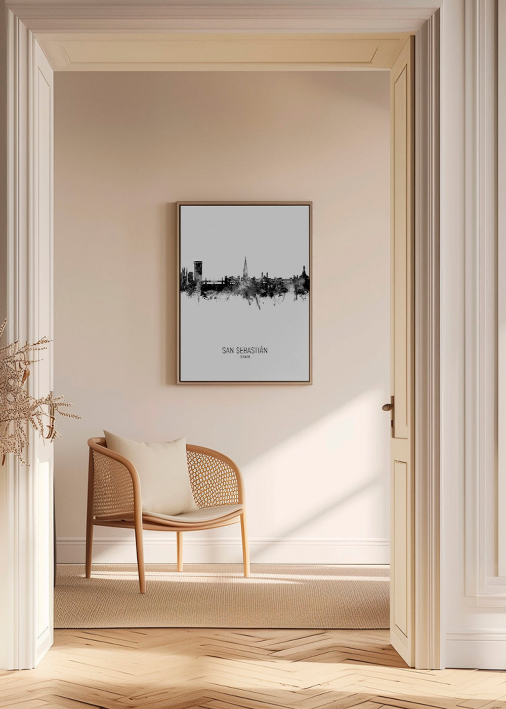 San Sebastián skyline noir et blanc