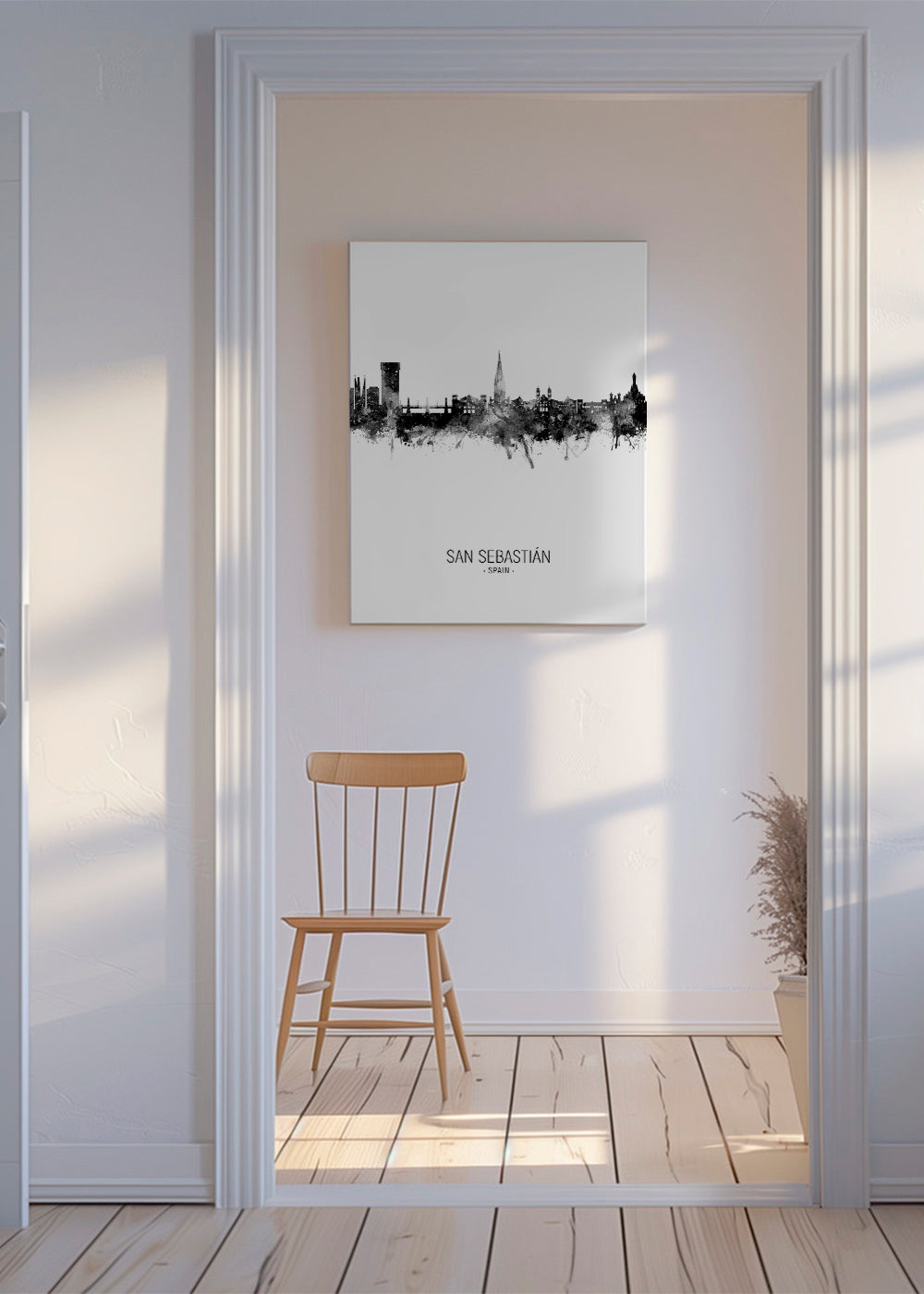 San Sebastián skyline noir et blanc