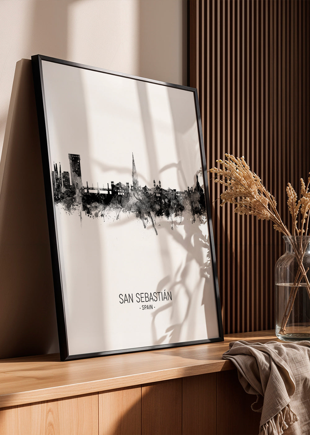 San Sebastián skyline noir et blanc