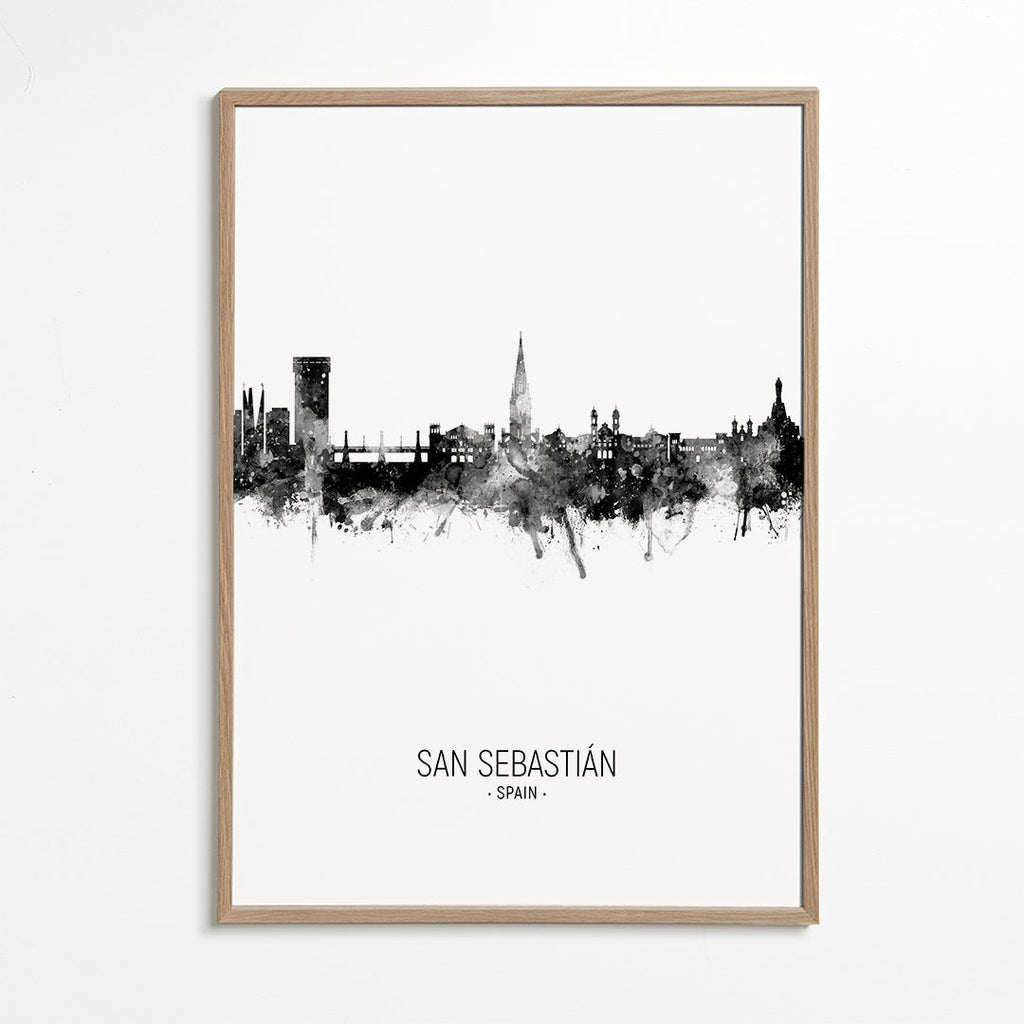 San Sebastián skyline noir et blanc