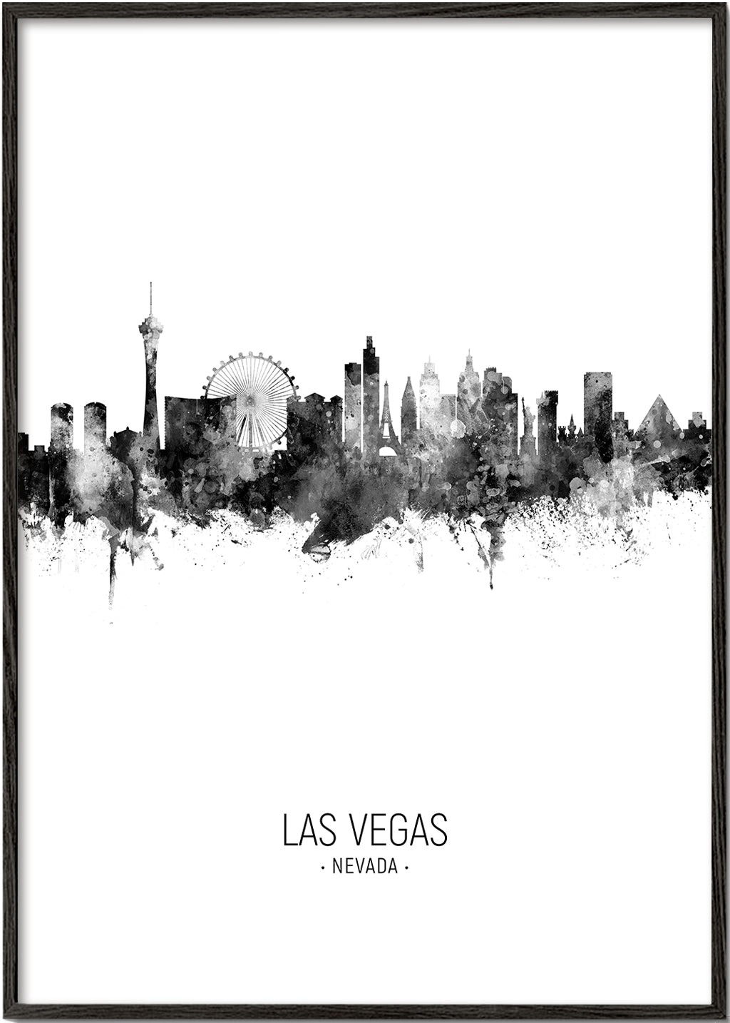 Las Vegas skyline noir et blanc