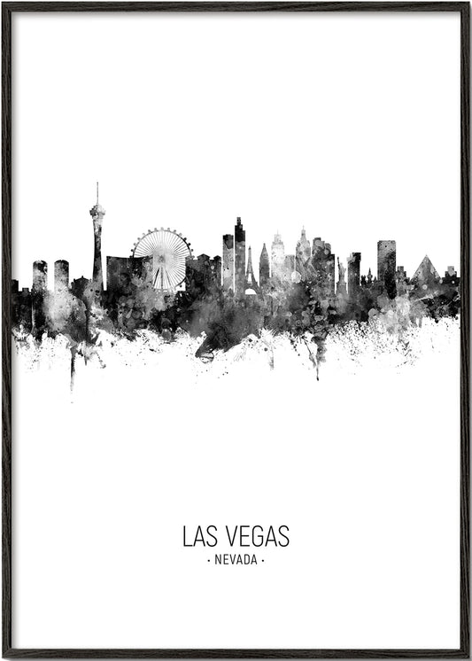 Las Vegas skyline noir et blanc