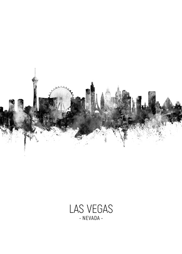 Las Vegas skyline noir et blanc