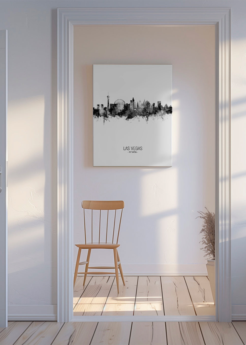 Las Vegas skyline noir et blanc