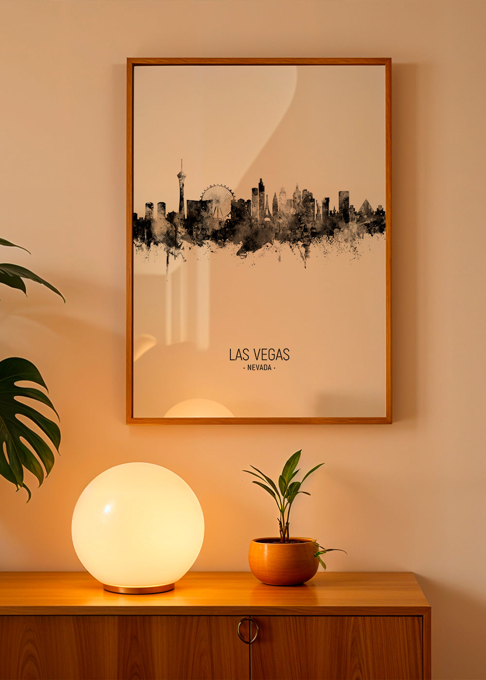 Las Vegas skyline noir et blanc