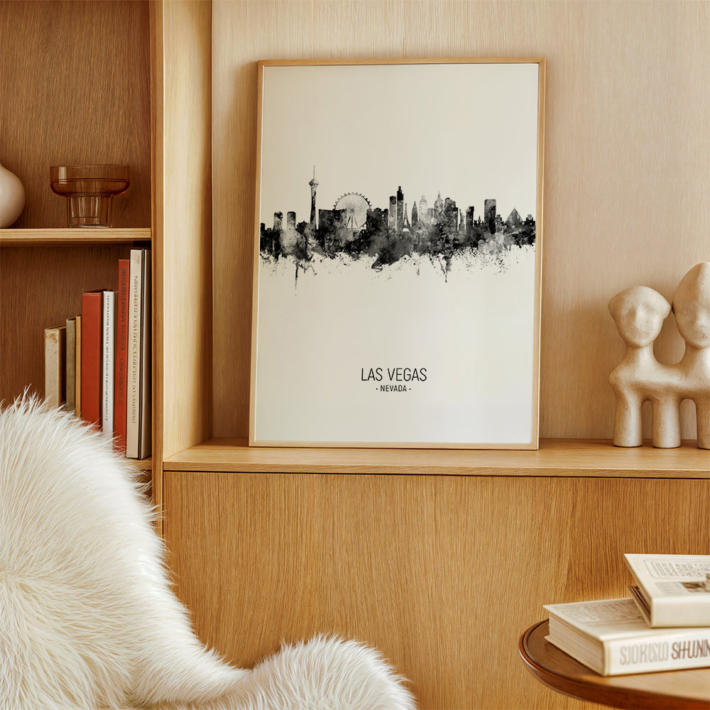 Las Vegas skyline noir et blanc