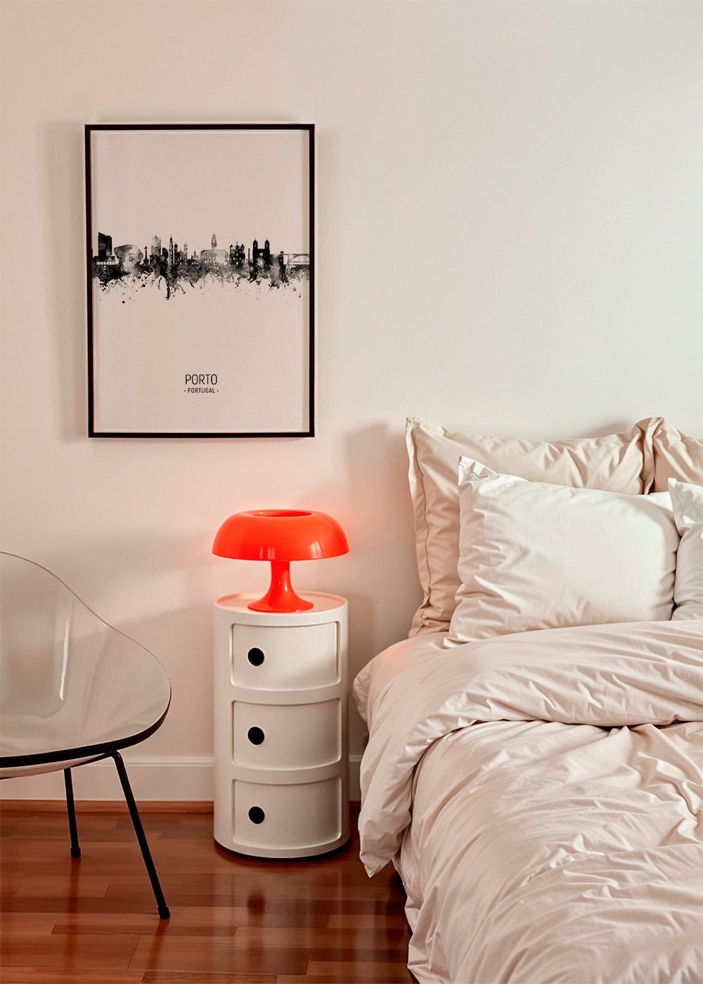 Porto skyline noir et blanc