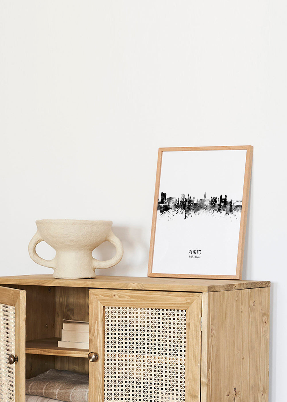 Porto skyline noir et blanc