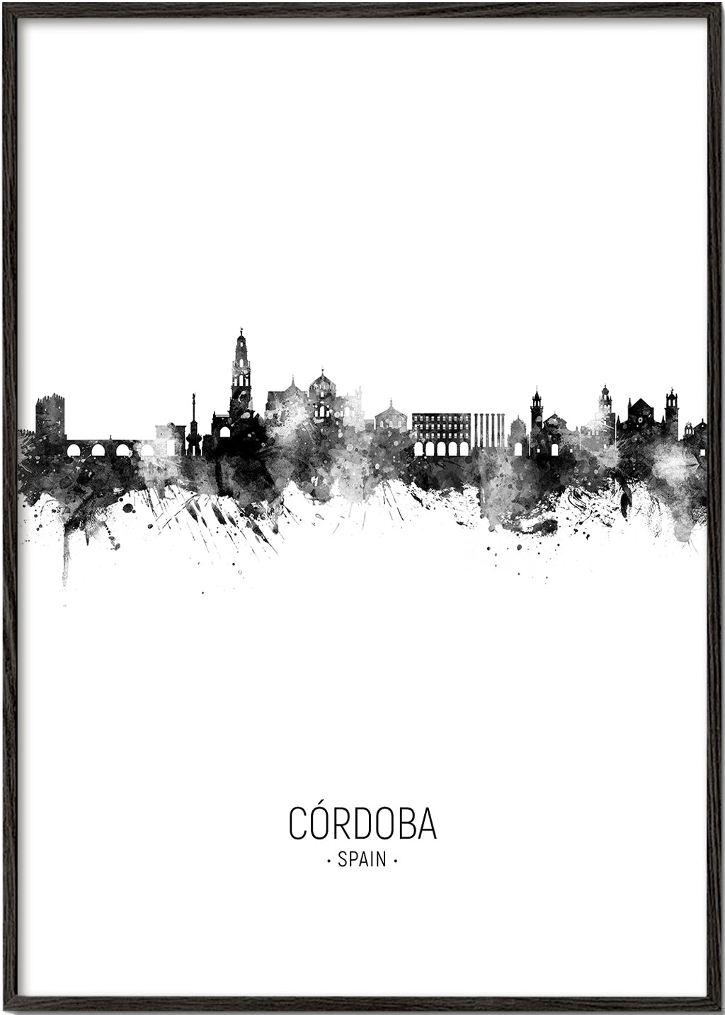 Córdoba skyline noir et blanc