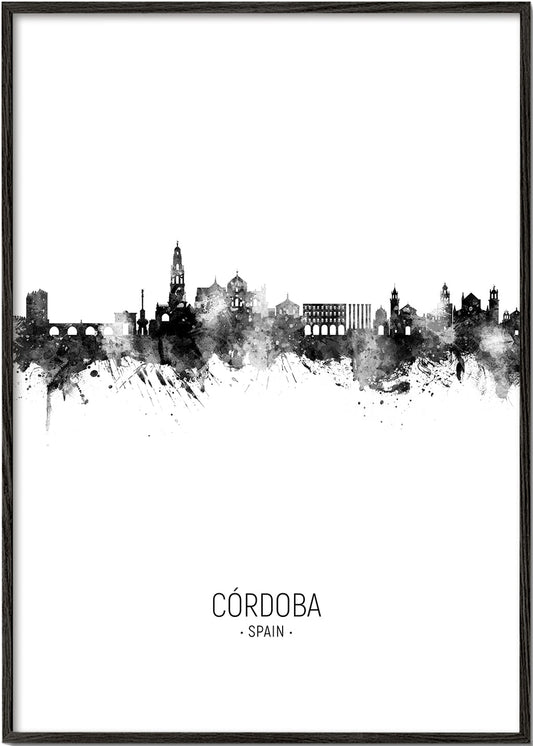 Córdoba skyline noir et blanc