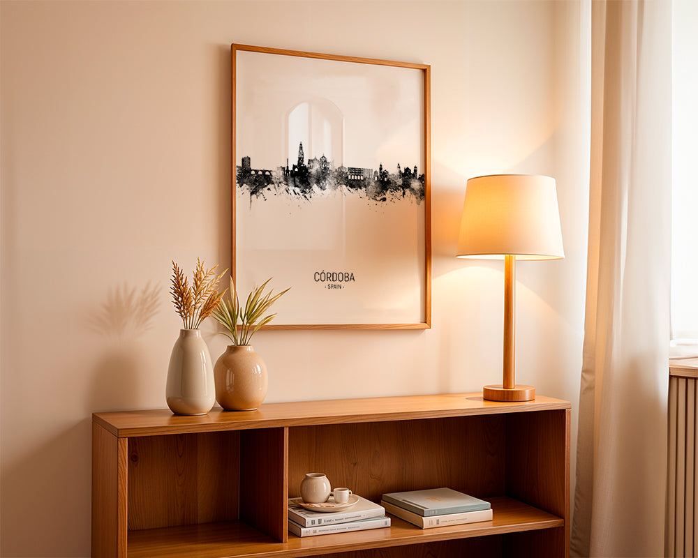 Córdoba skyline noir et blanc