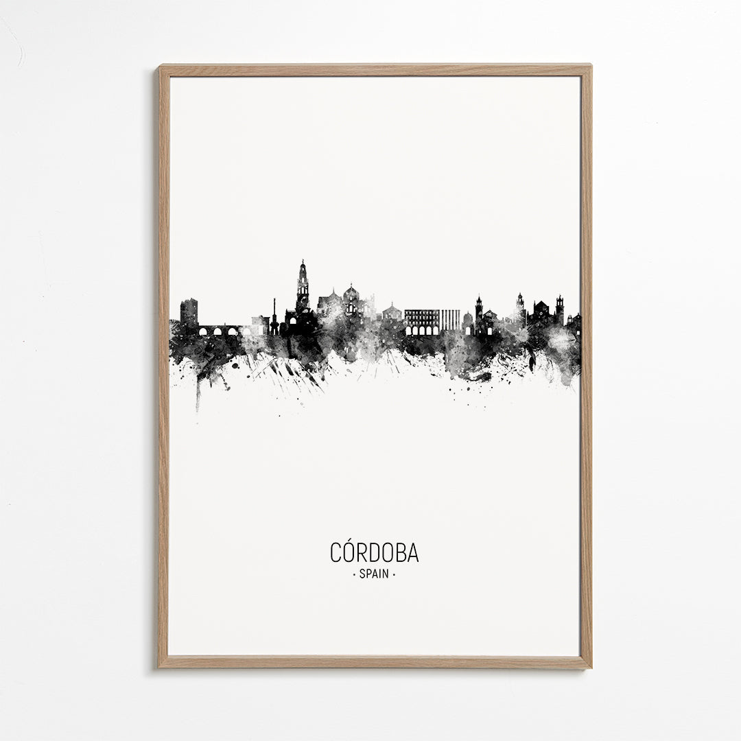 Córdoba skyline noir et blanc