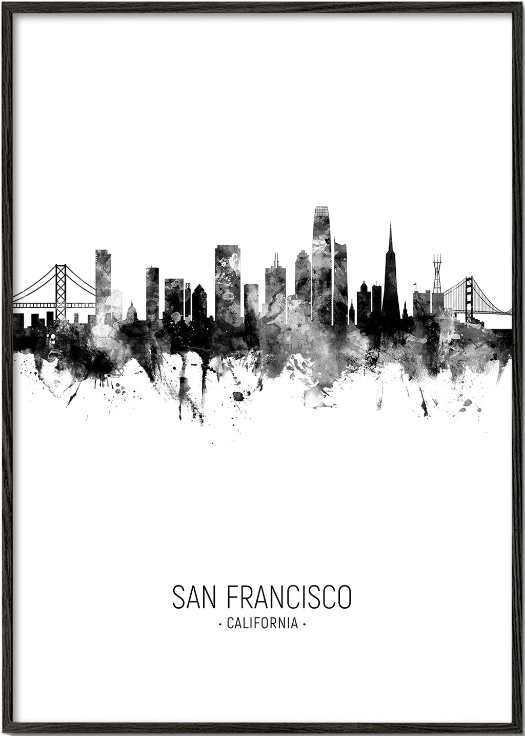 San Francisco skyline noir et blanc