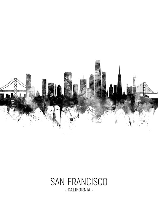 San Francisco skyline noir et blanc